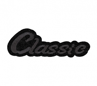 Термоаппликация "Classic" т.серый 75х26мм LA571