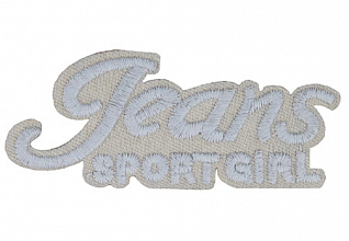 Термоаппликация "Jeans sport girl" серый 84х35мм LA569