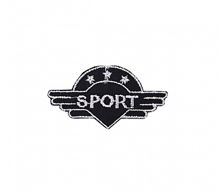 Термоаппликация "Sport" черный-белый